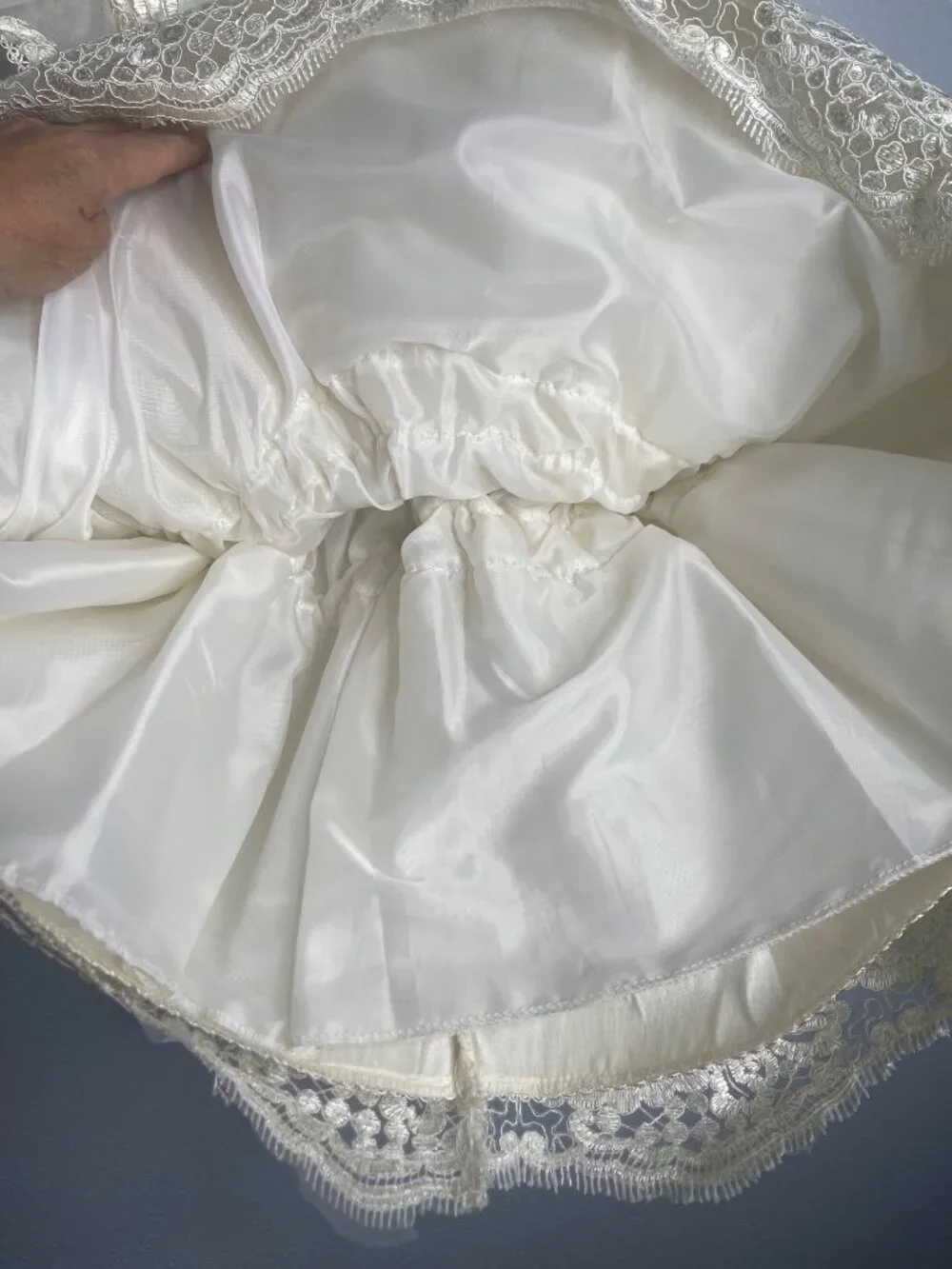 Fancy Flower Girl Toddler 3 Christening Wedding Lacy Dress Baptism Party Ivory